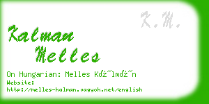 kalman melles business card